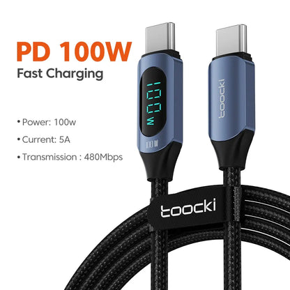 Fast Charging USB-C Cable Type C to Type C 100W PD